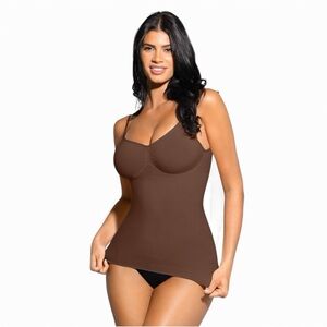 📍SOLD📍Feelingirl Shapewear Tank Top Size Large Deep Brown Seamless Body Shaper